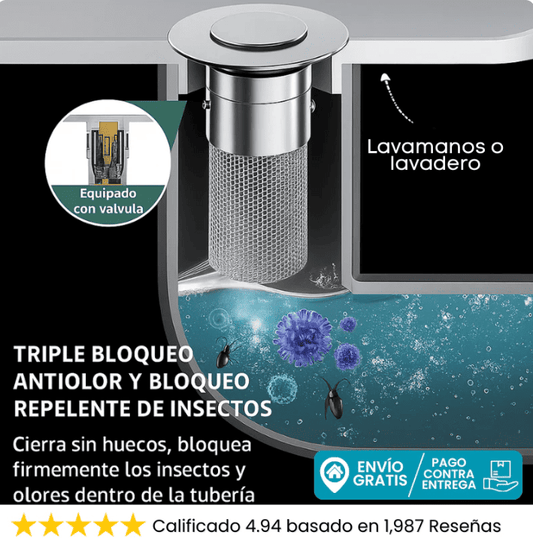 AquaStop® Tapon filtro de acero inoxidable 2x1